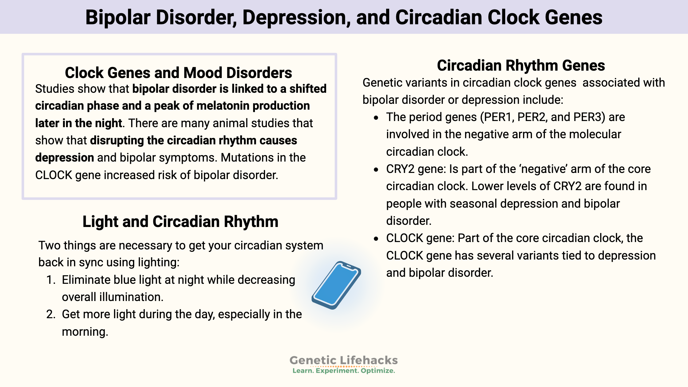 Bipolar Disorder, Depression, and Circadian Clock Genes