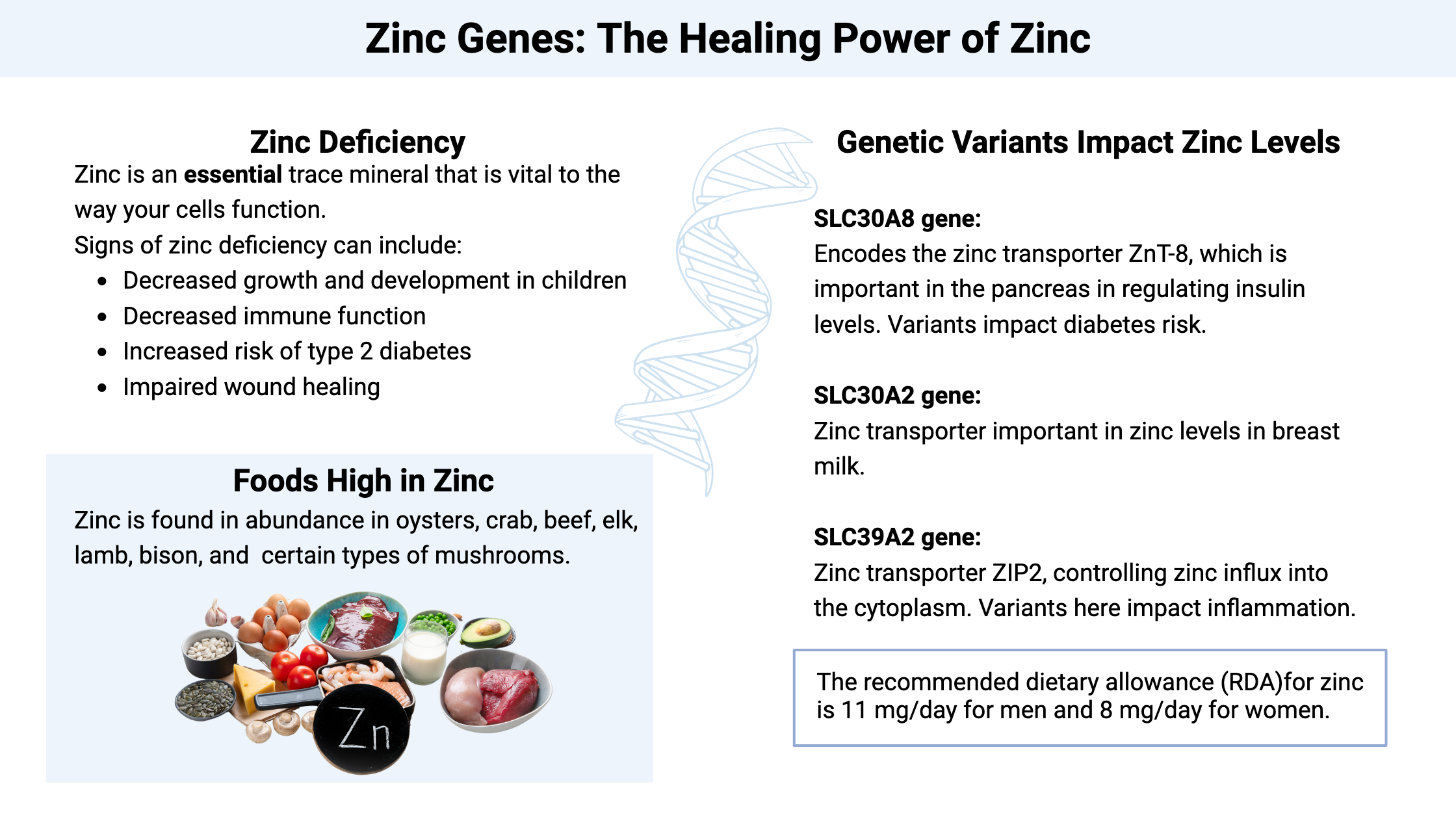 Nutrigenomics and the SNPs related to zinc, inflammation, and diabetes