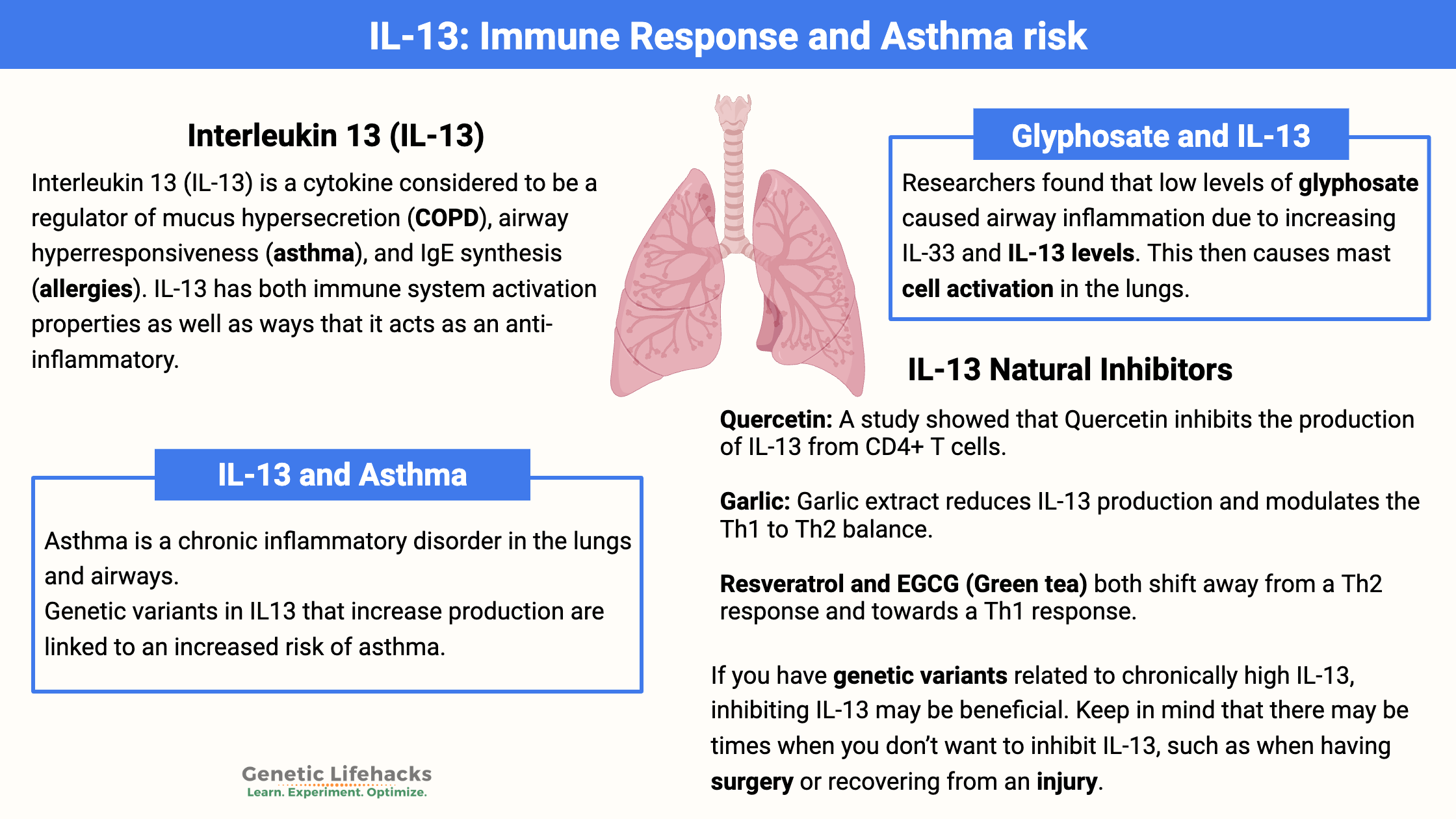 IL-13 Asthma risk, natural inhibitors of IL-13, IL-13 genetic variants