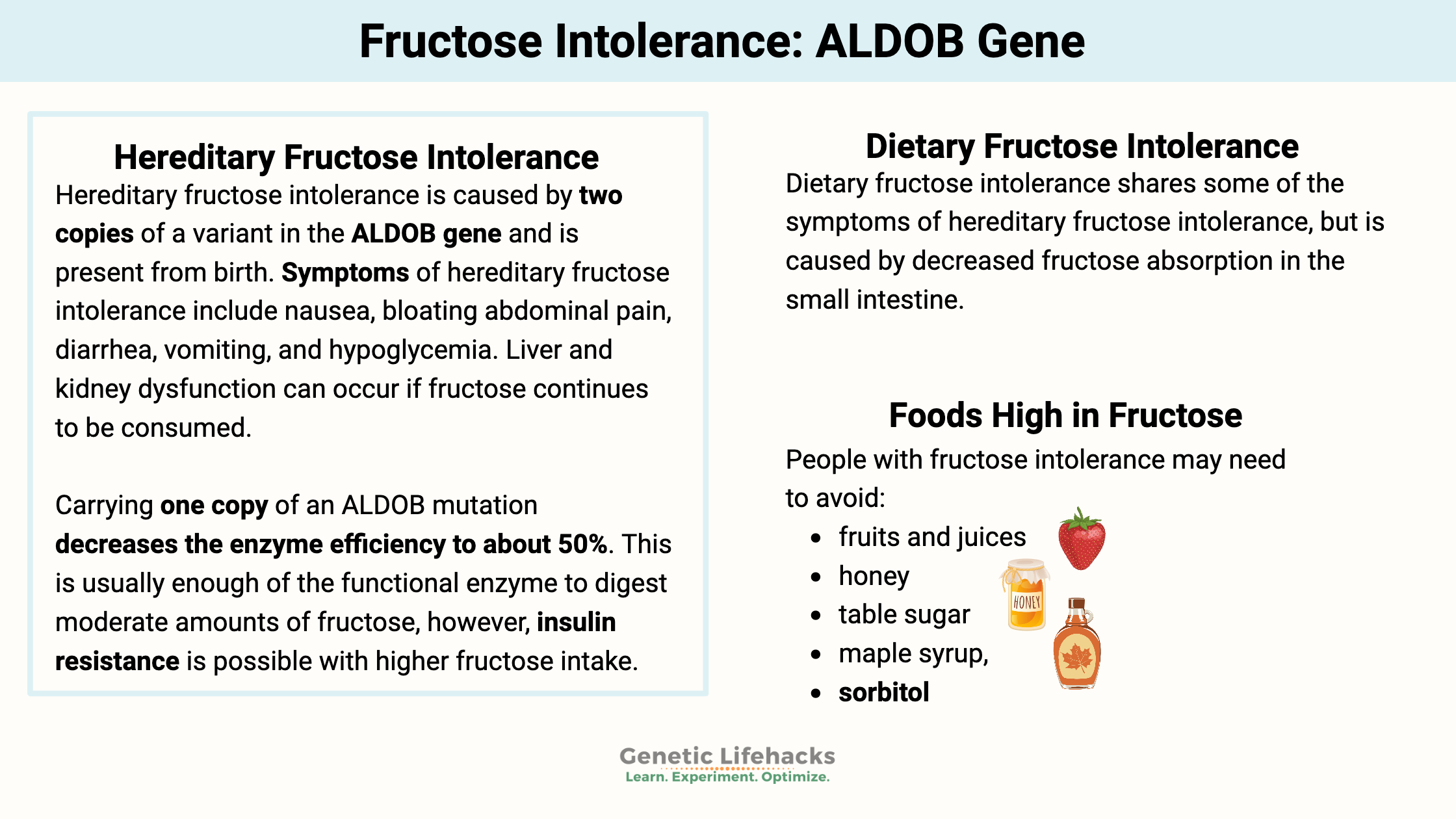 Fructose Intolerance: ALDOB Gene, symptoms of fructose intolerance, Foods High in Fructose