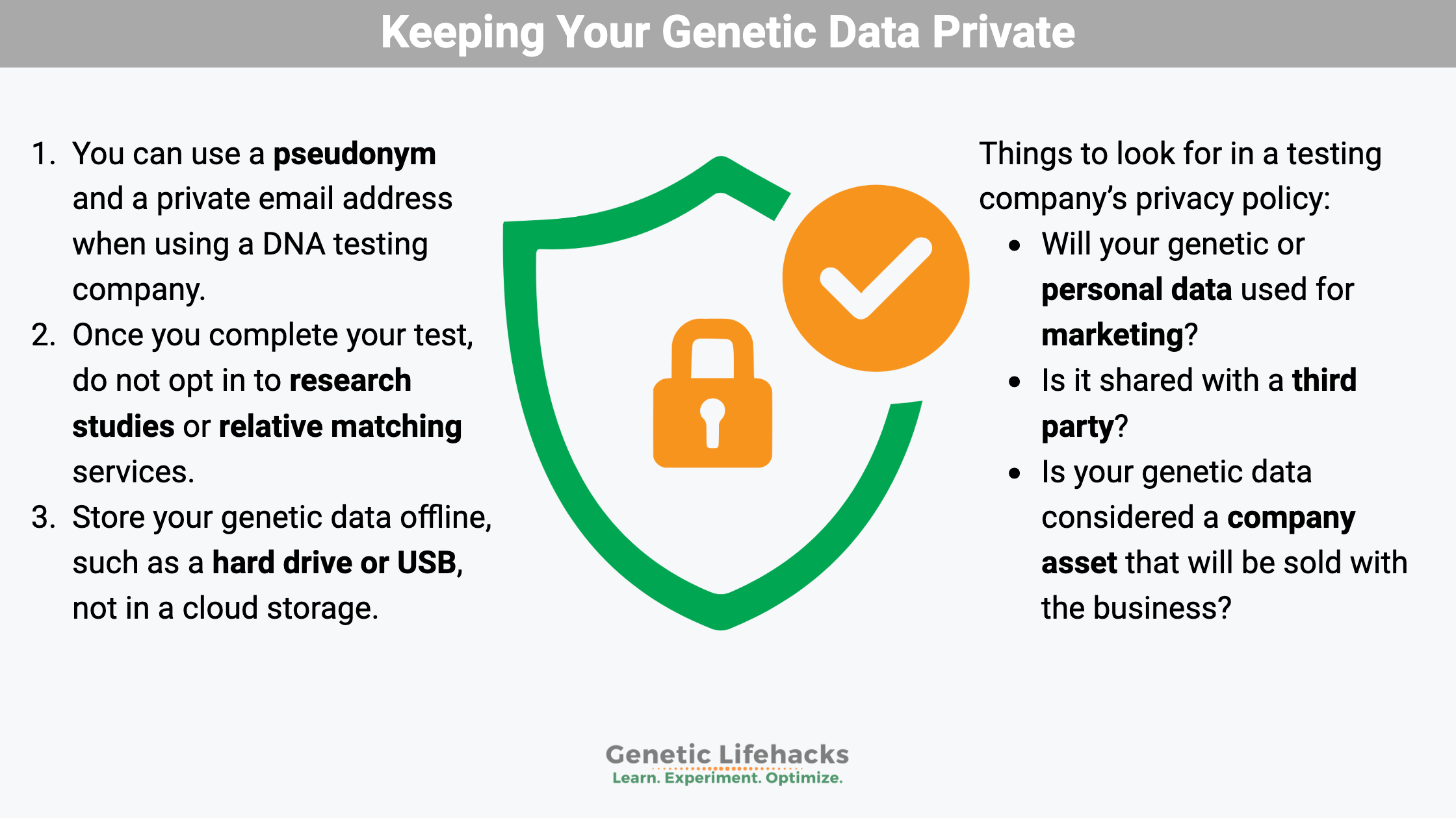 Ways to keep your genetic data safe, what to look for in a genetic testing company's privacy statement