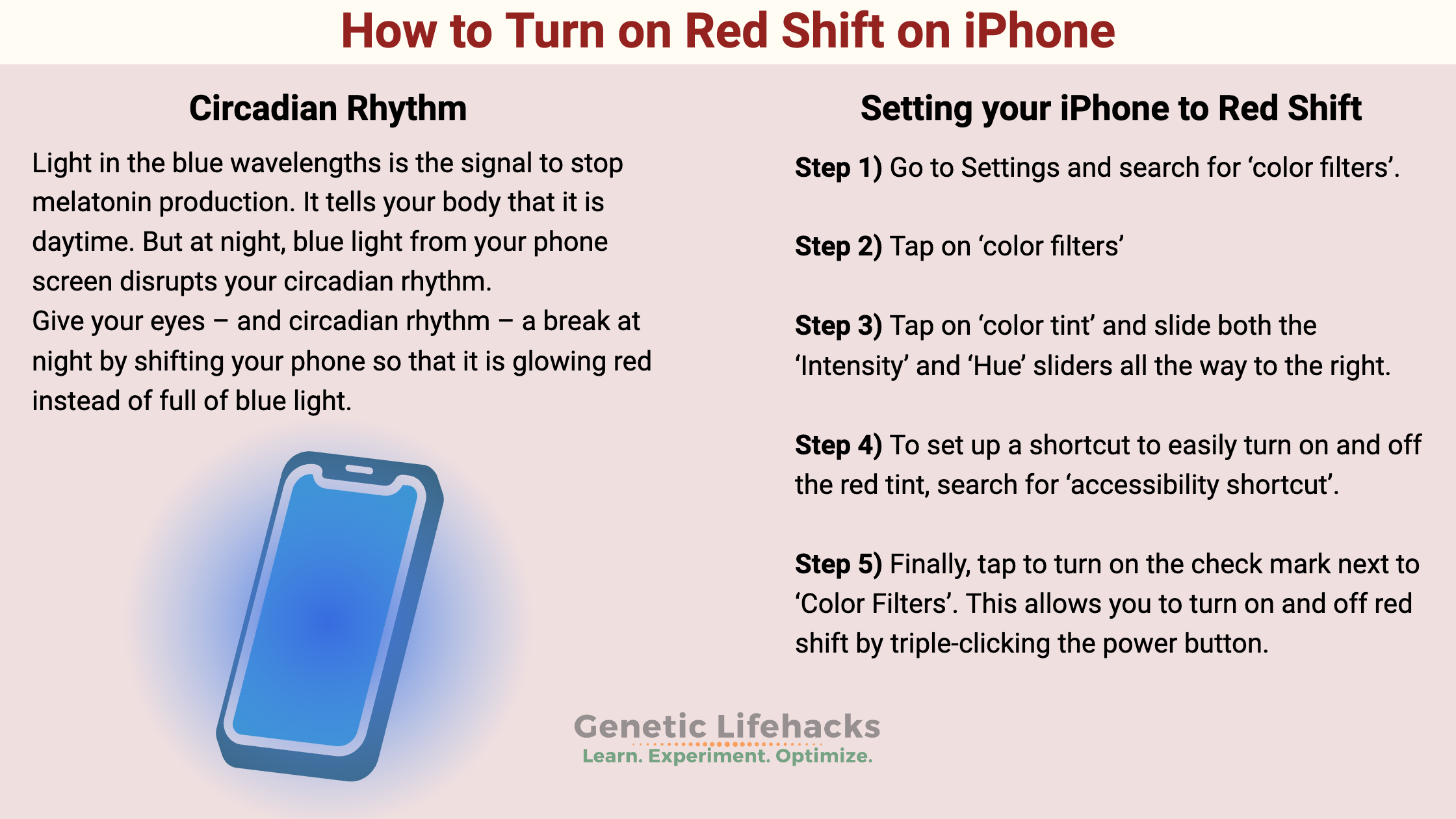 How to Shift Your iPhone Screen to Red at Night